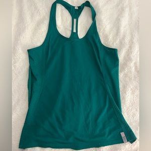 Green Under Armour workout top
